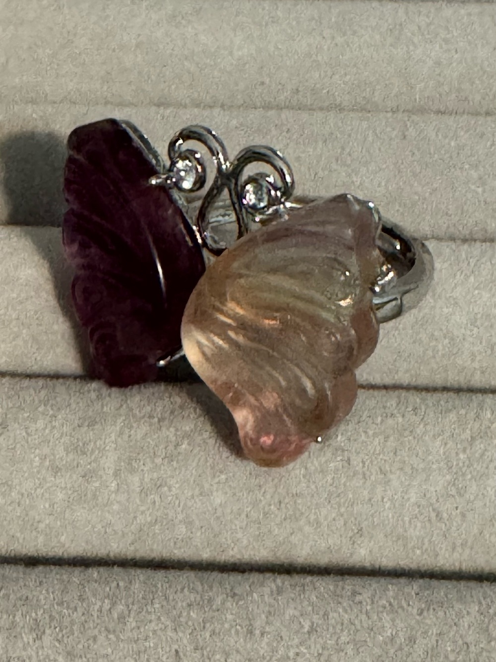 Fluorite Butterdly ring - Picture 2 of 3
